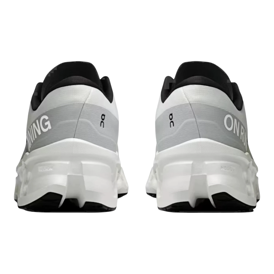 HypeSelection Cloudmonster 3 white running shoes with grey accents and black trim. Features &