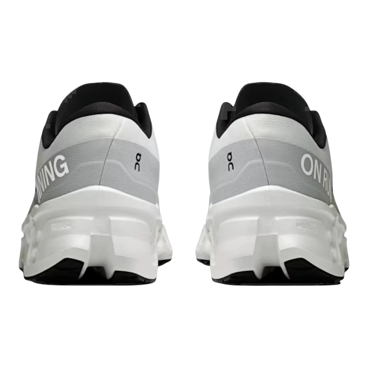HypeSelection Cloudmonster 3 white running shoes with grey accents and black trim. Features &