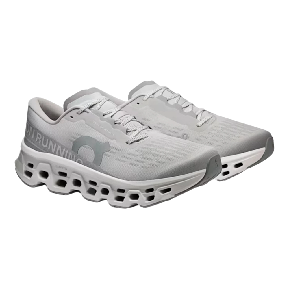 HypeSelection Cloudmonster 3 Wolf light grey running shoes with signature cloud-like sole and ON RUNNING branding.