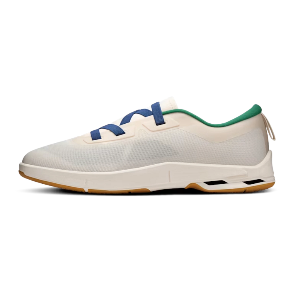 HypeSelection Cloudnova Moon 1 W Dew | Spruce women's sneakers with white mesh upper, blue laces, and green trim.