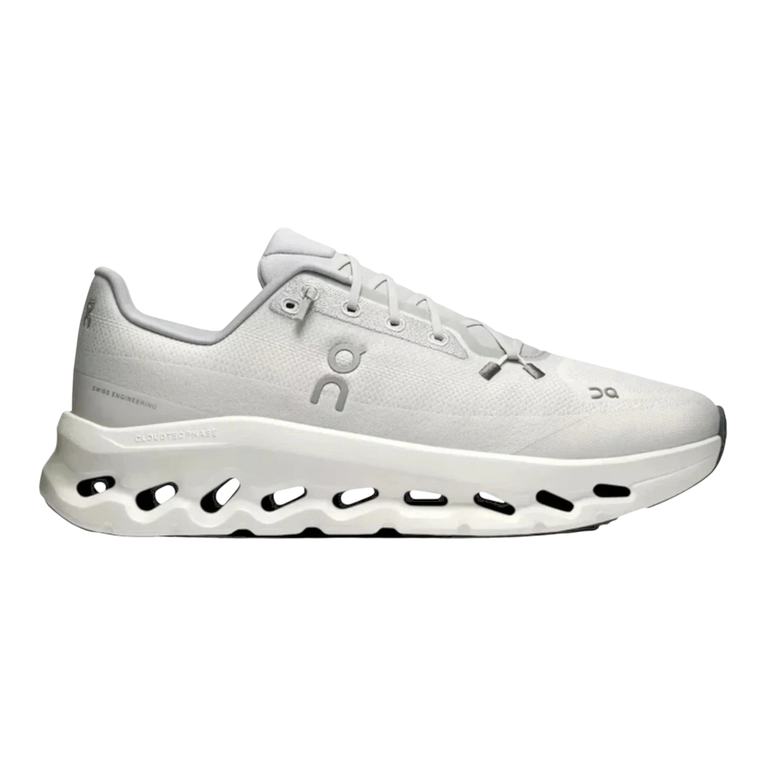 HypeSelection Cloudtilt Glaceir Ice running shoe with unique white midsole and grey accents.