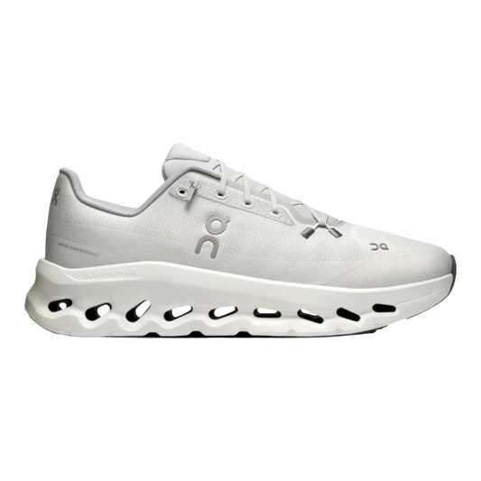 HypeSelection Cloudtilt Glaceir Ice running shoe with unique white midsole and grey accents.