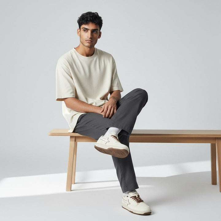 HypeSelection Comet X Lows Cortado canvas sneakers with white upper, brown laces, and star logo.
