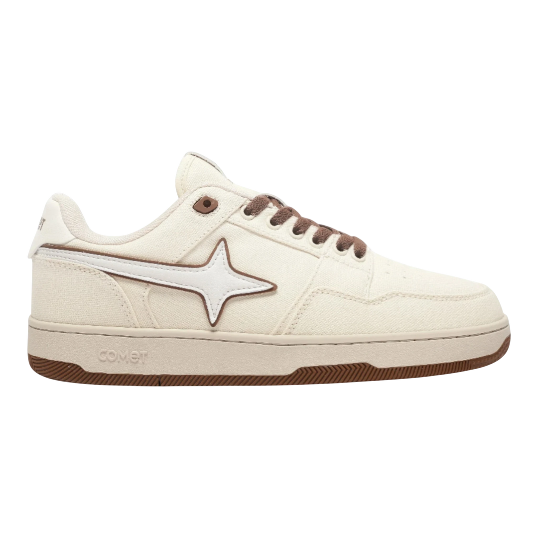 HypeSelection Comet X Lows Cortado canvas sneakers with white star logo and brown accents. Comfortable everyday shoes.