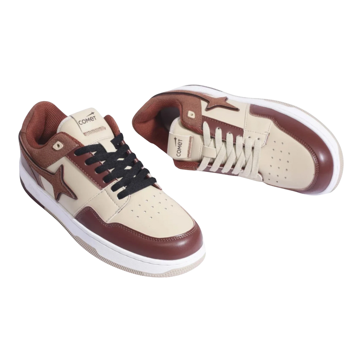 HypeSelection Comet X Lows Tiramisu sneakers in beige and brown with suede detailing and star logo.