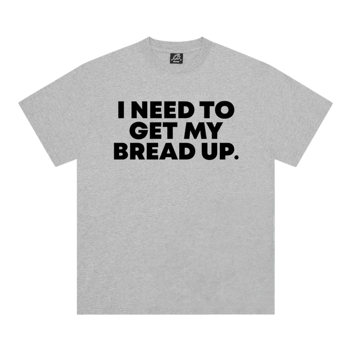 HypeSelection Corteiz Reminder Tee in heather grey cotton with black graphic text on the chest.