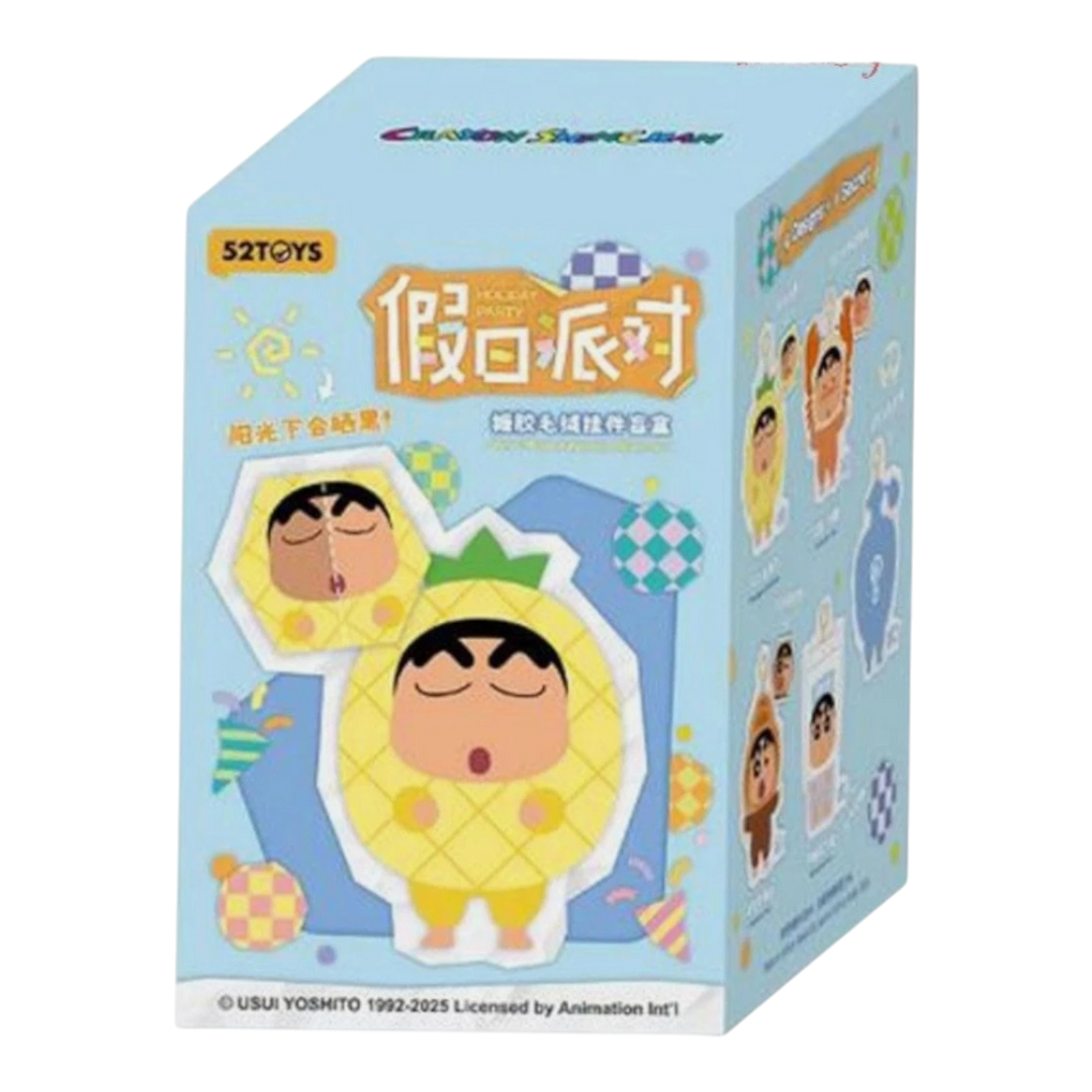 HypeSelection 52TOYS Crayon Shin-chan Holiday Party Series blind box featuring Shin-chan in a pineapple costume.