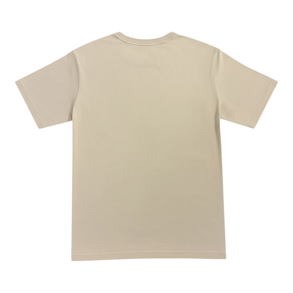 HypeSelection cream heavyweight cotton crew neck t-shirt for men and unisex wear.