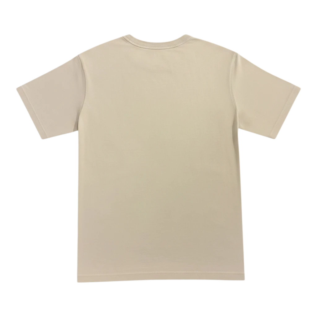 HypeSelection cream heavyweight cotton crew neck t-shirt for men and unisex wear.