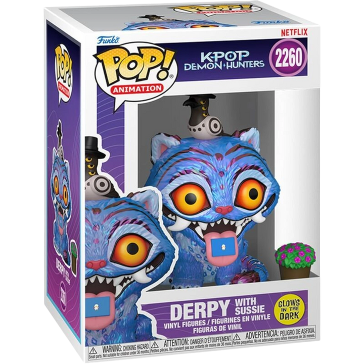 HypeSelection Funko Pop! Derpy with Sussie vinyl figure from KPOP Demon Hunters with glow-in-the-dark features.