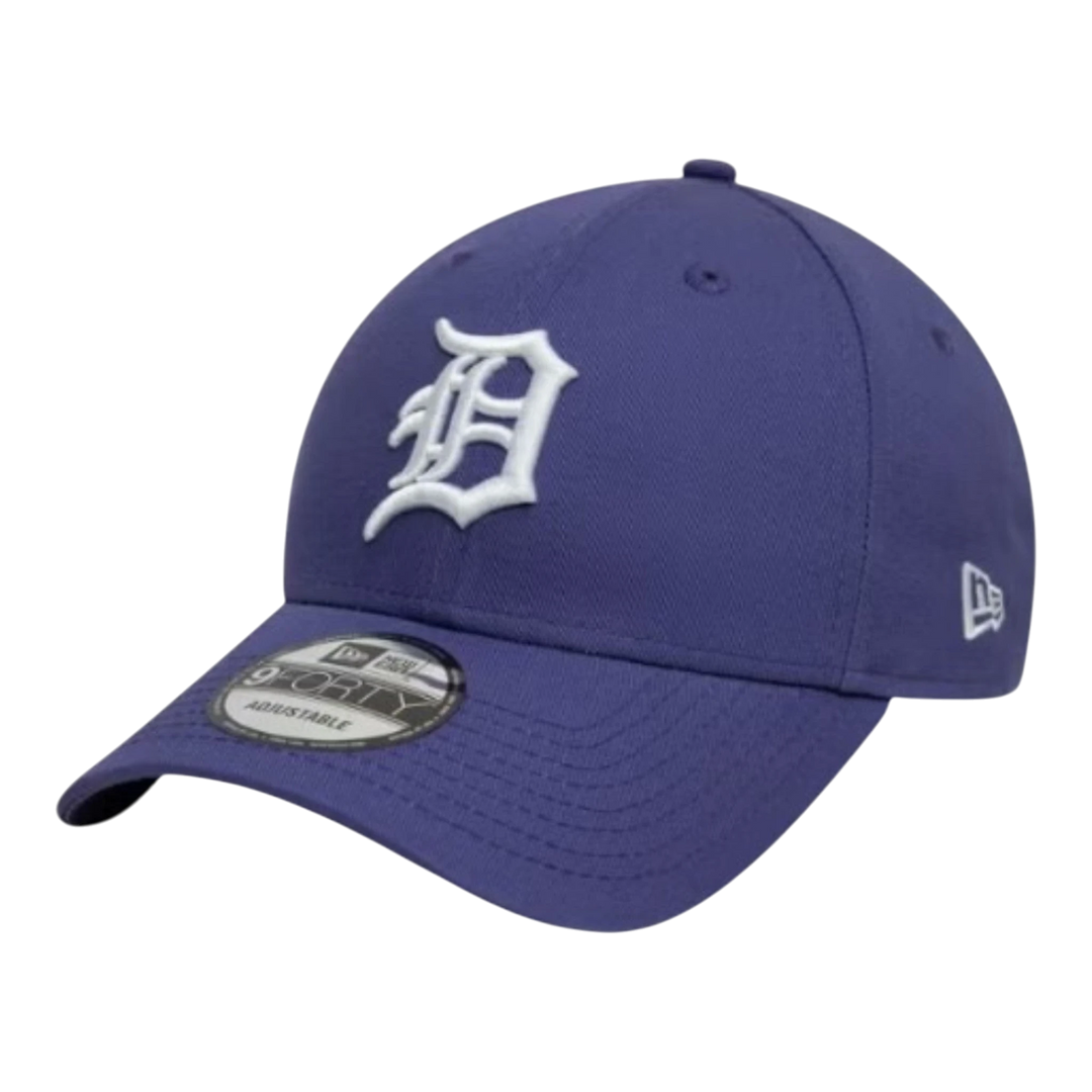 HypeSelection pale purple cotton twill New Era 9Forty Detroit Tigers baseball cap with embroidered white 'D' logo.
