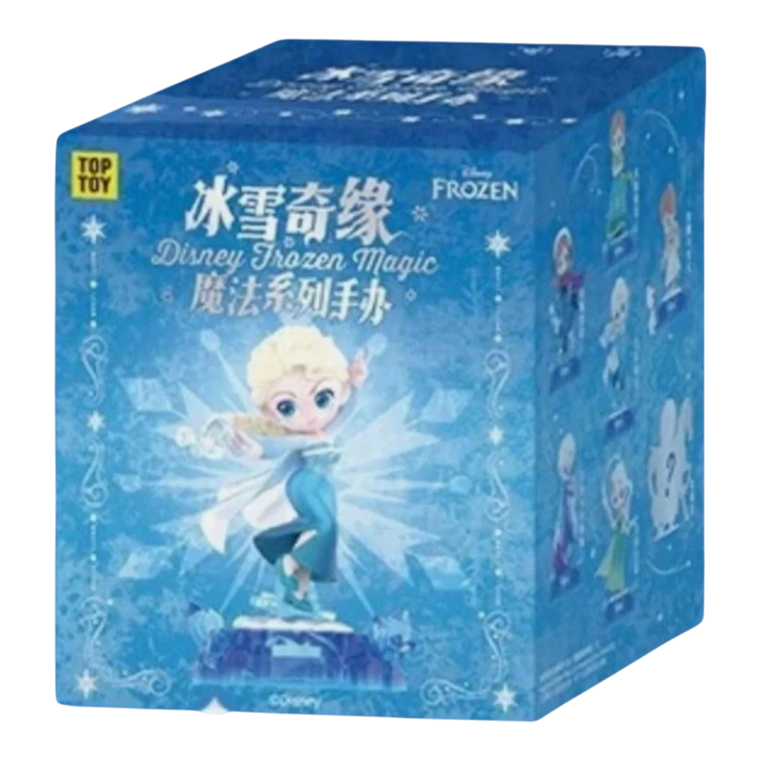 HypeSelection Disney Frozen Magic Series blind box figure featuring Elsa in a blue winter outfit. PVC and ABS construction.