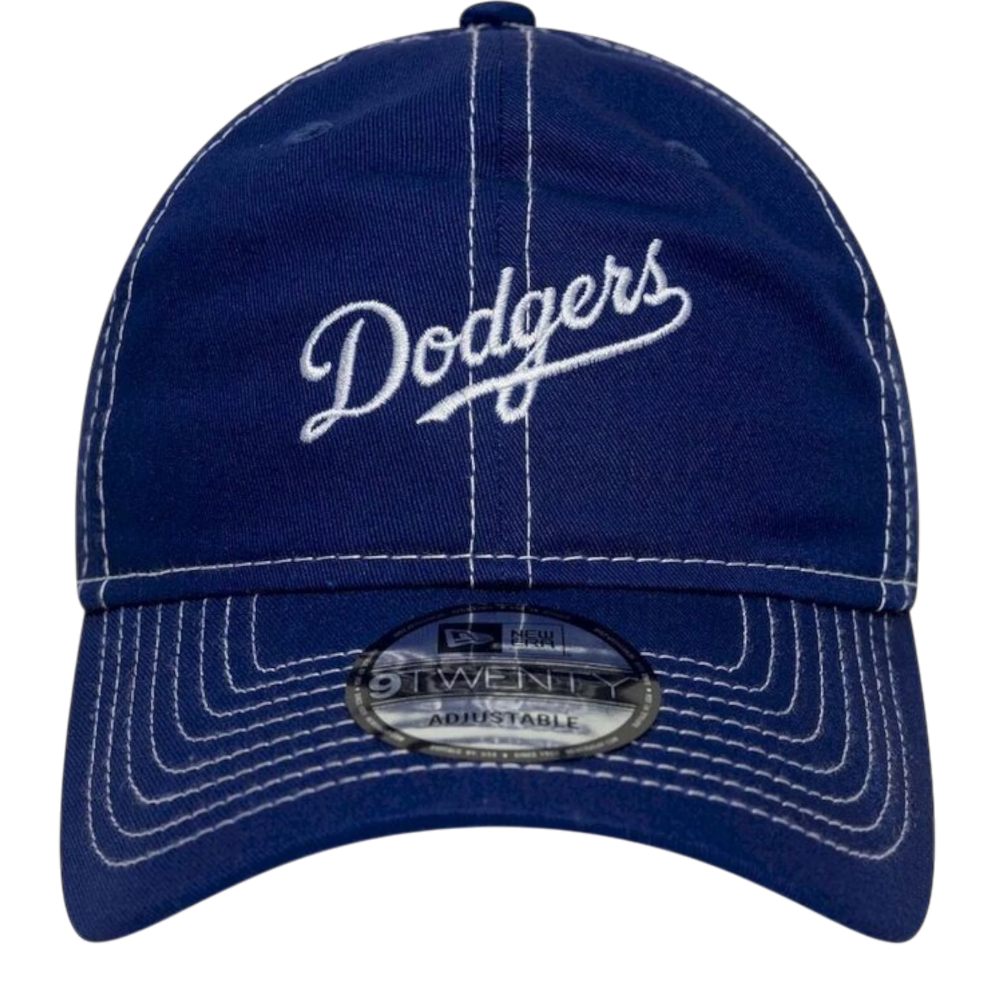 HypeSelection royal blue New Era Los Angeles Dodgers 9TWENTY cap with white contrast stitching and embroidered logo.