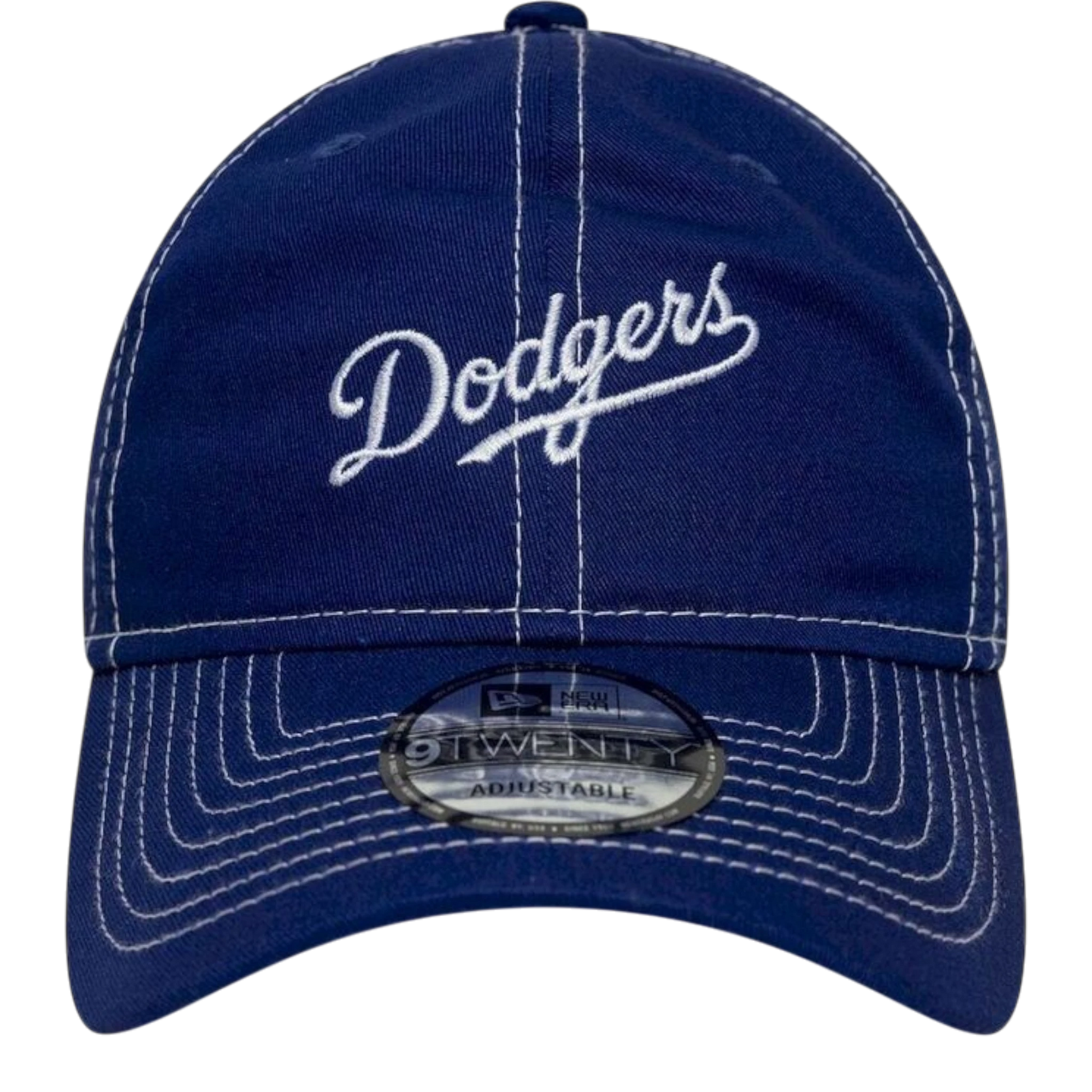 HypeSelection royal blue New Era Los Angeles Dodgers 9TWENTY cap with white contrast stitching and embroidered logo.