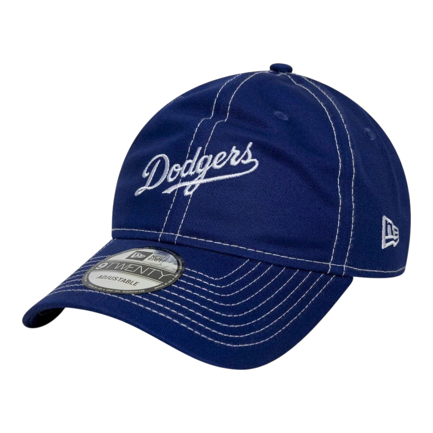 HypeSelection royal blue New Era Los Angeles Dodgers 9TWENTY cap with white contrast stitching and embroidered logo.