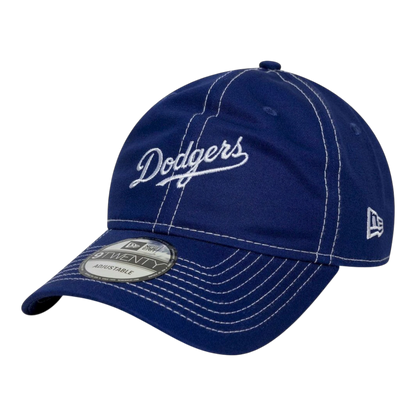 HypeSelection royal blue New Era Los Angeles Dodgers 9TWENTY cap with white contrast stitching and embroidered logo.
