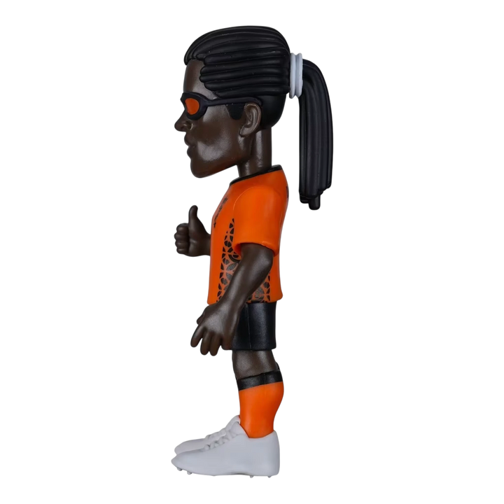 HypeSelection Minix Edgar Davids Netherlands collectible figure in orange kit with signature dreadlocks and goggles.