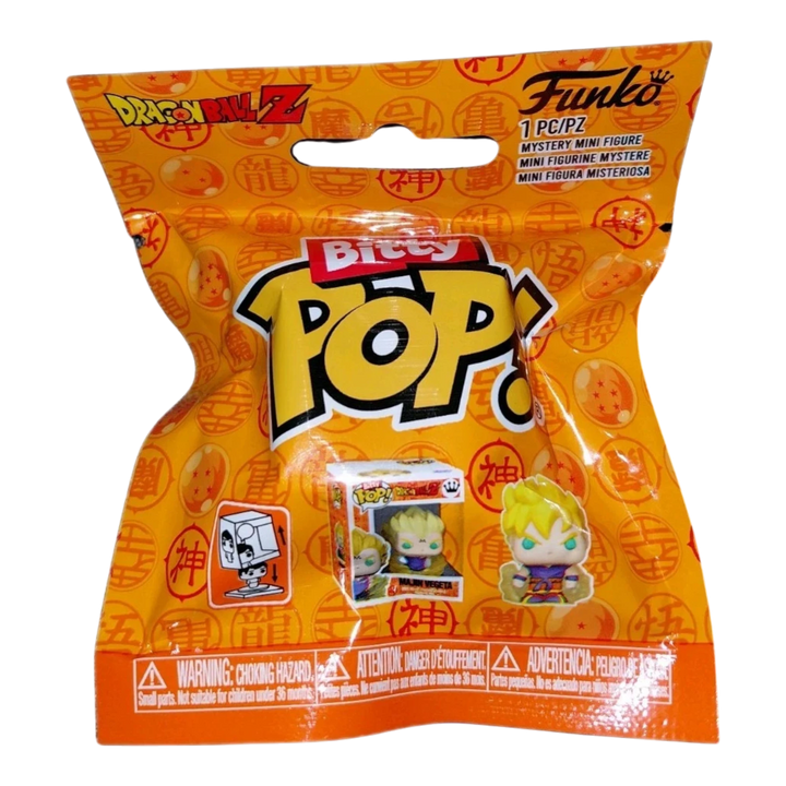 HypeSelection Funko Bitty Pop! Dragon Ball Z mystery bag featuring a small vinyl figure in a branded orange package