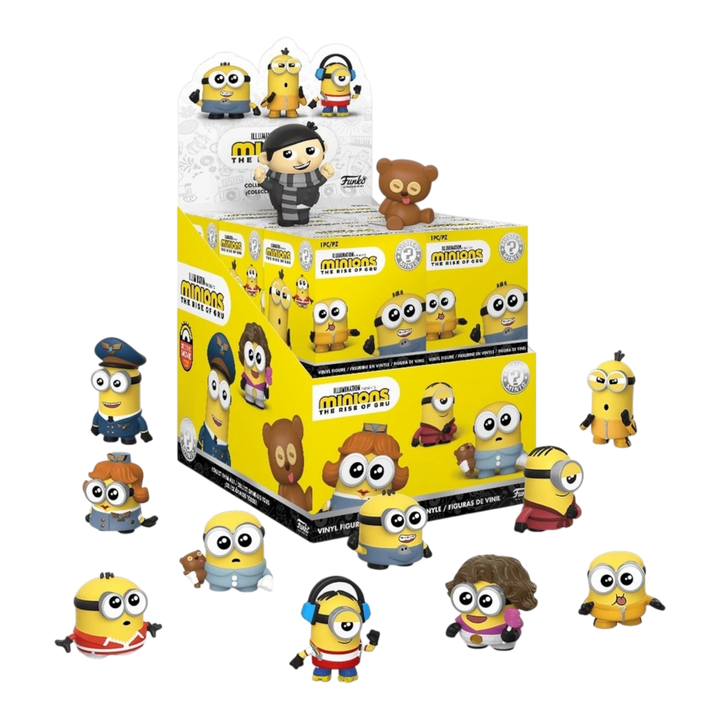 HypeSelection Funko Mystery Mini Minions 2 vinyl figures featuring Gru and various Minion characters in a display box