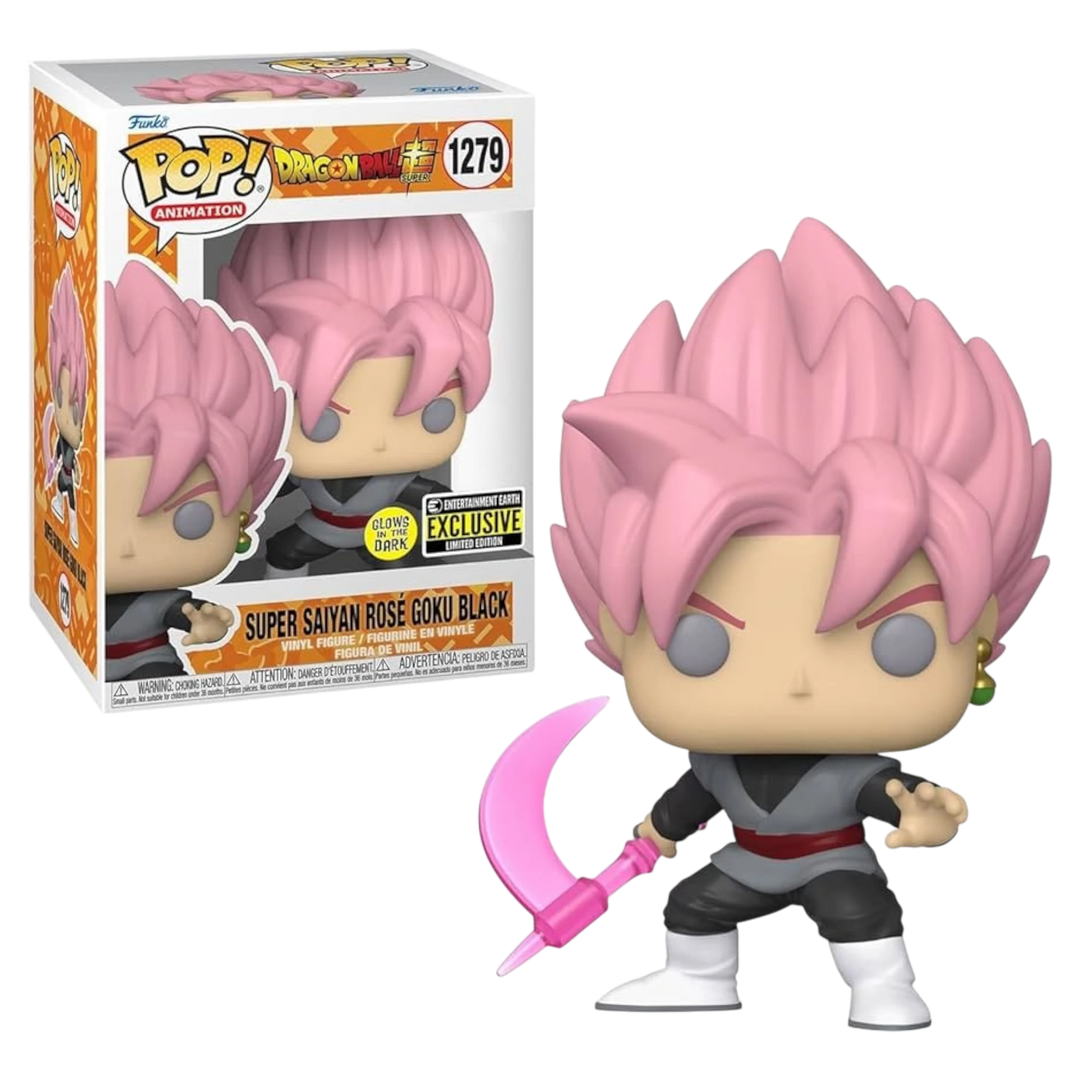 HypeSelection Funko Pop Animation Super Saiyan Rose Goku Black figure with pink hair and translucent scythe accessory