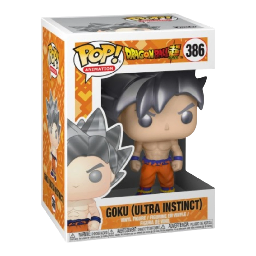 HypeSelection Funko Pop! Dragon Ball Z Goku Ultra Instinct vinyl figure with silver hair and orange gi.