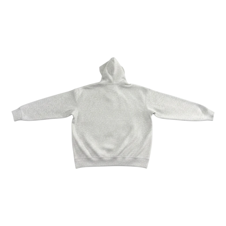 HypeSelection gray oversized cotton-blend hoodie pullover with a smooth interior and minimal design without drawstrings.