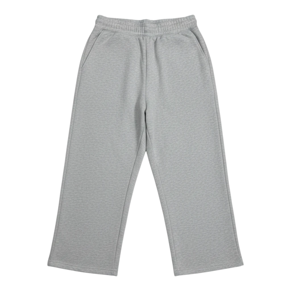 HypeSelection gray cotton-blend sweatpants with a wide-leg silhouette and elastic waistband.