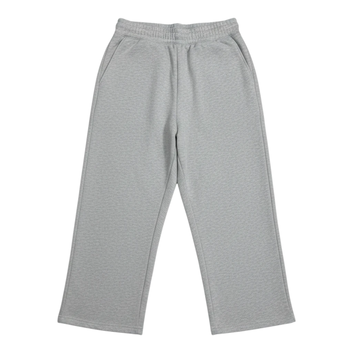 HypeSelection gray cotton-blend sweatpants with a wide-leg silhouette and elastic waistband.