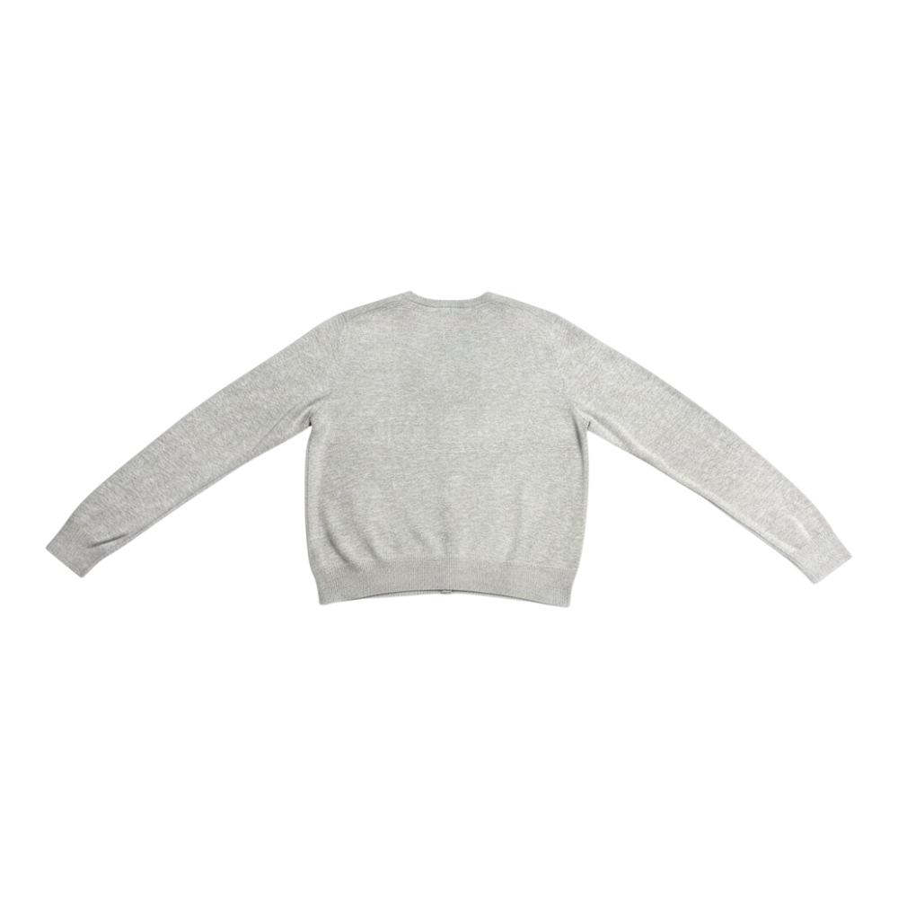 HypeSelection women's light gray cotton-modal blend crew neck cardigan with UV protection.