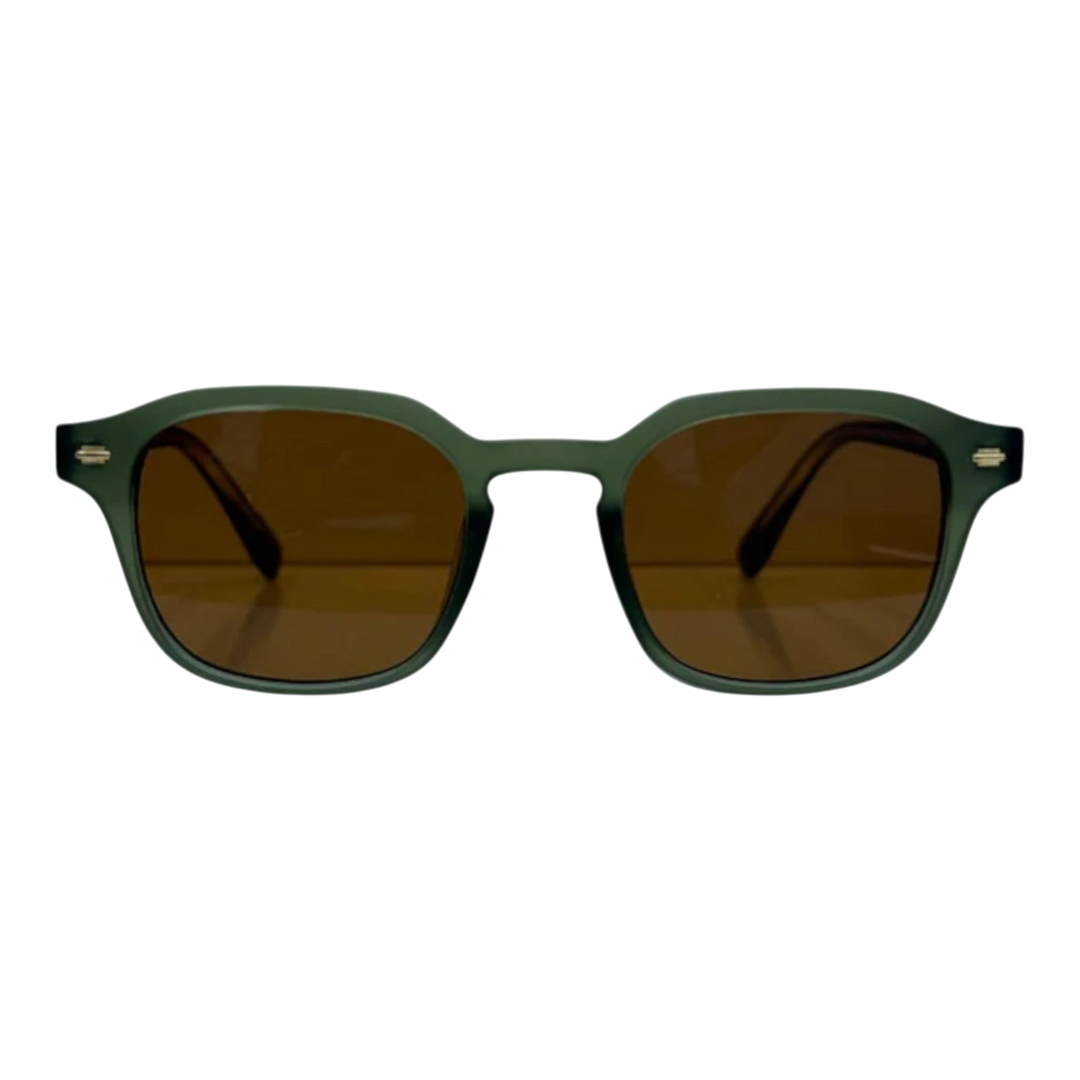 HypeSelection Ryoko EternalEclipse sunglasses with deep green acetate frames and warm brown lenses. Classic silhouette with vintage influence.