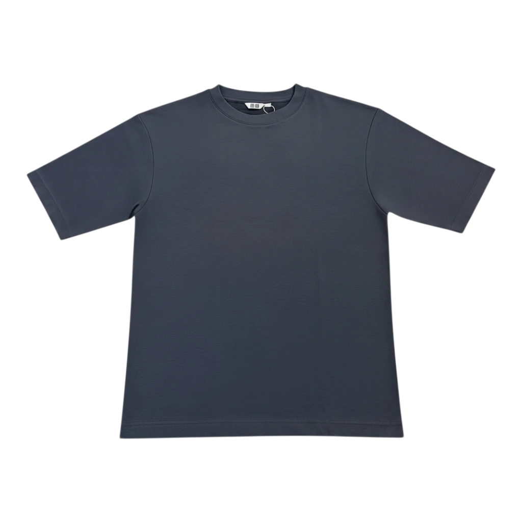 HypeSelection grey AIRism cotton oversized t-shirt for men with half sleeves and crew neck.