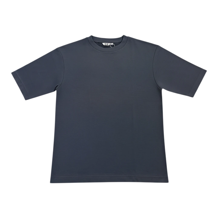 HypeSelection grey AIRism cotton oversized t-shirt for men with half sleeves and crew neck.
