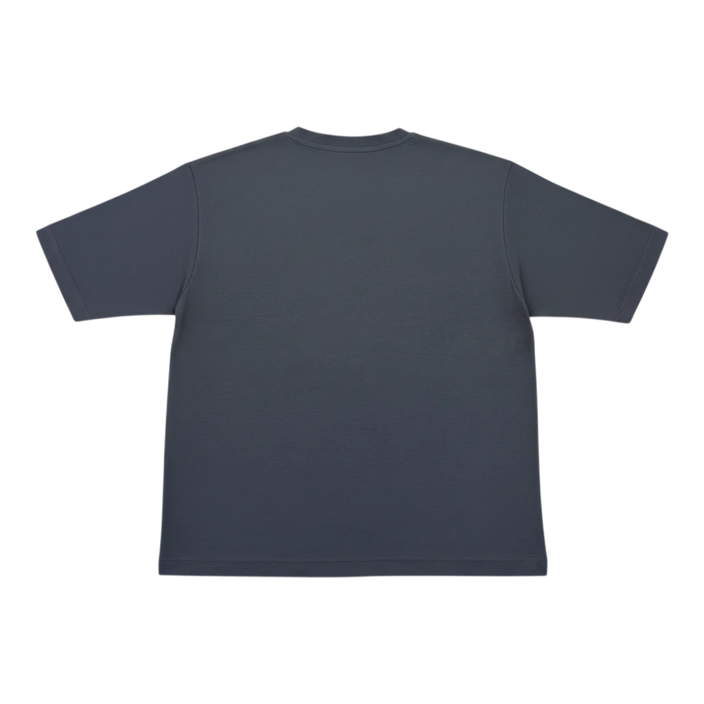 HypeSelection grey cotton-blend AIRism oversized half sleeve t-shirt for men, featuring a crew neck and relaxed fit.