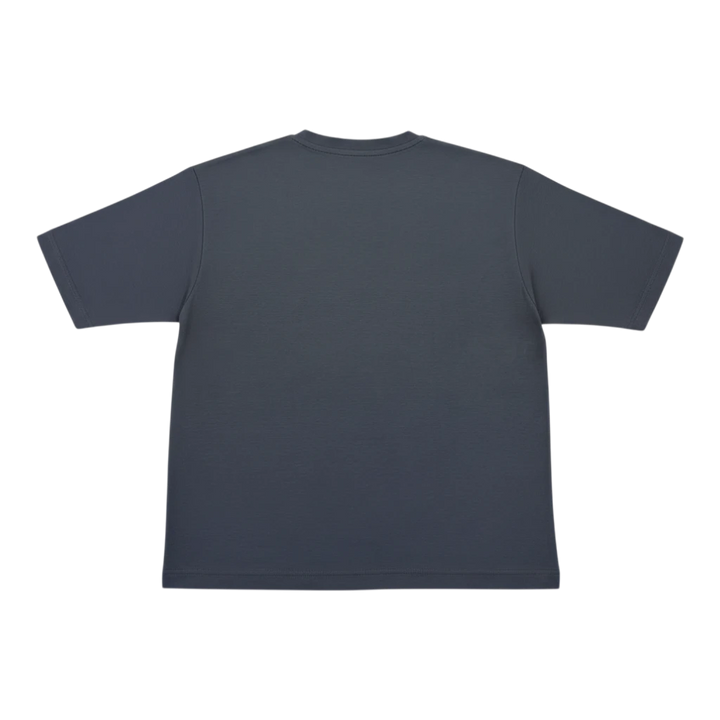 HypeSelection grey cotton-blend AIRism oversized half sleeve t-shirt for men, featuring a crew neck and relaxed fit.
