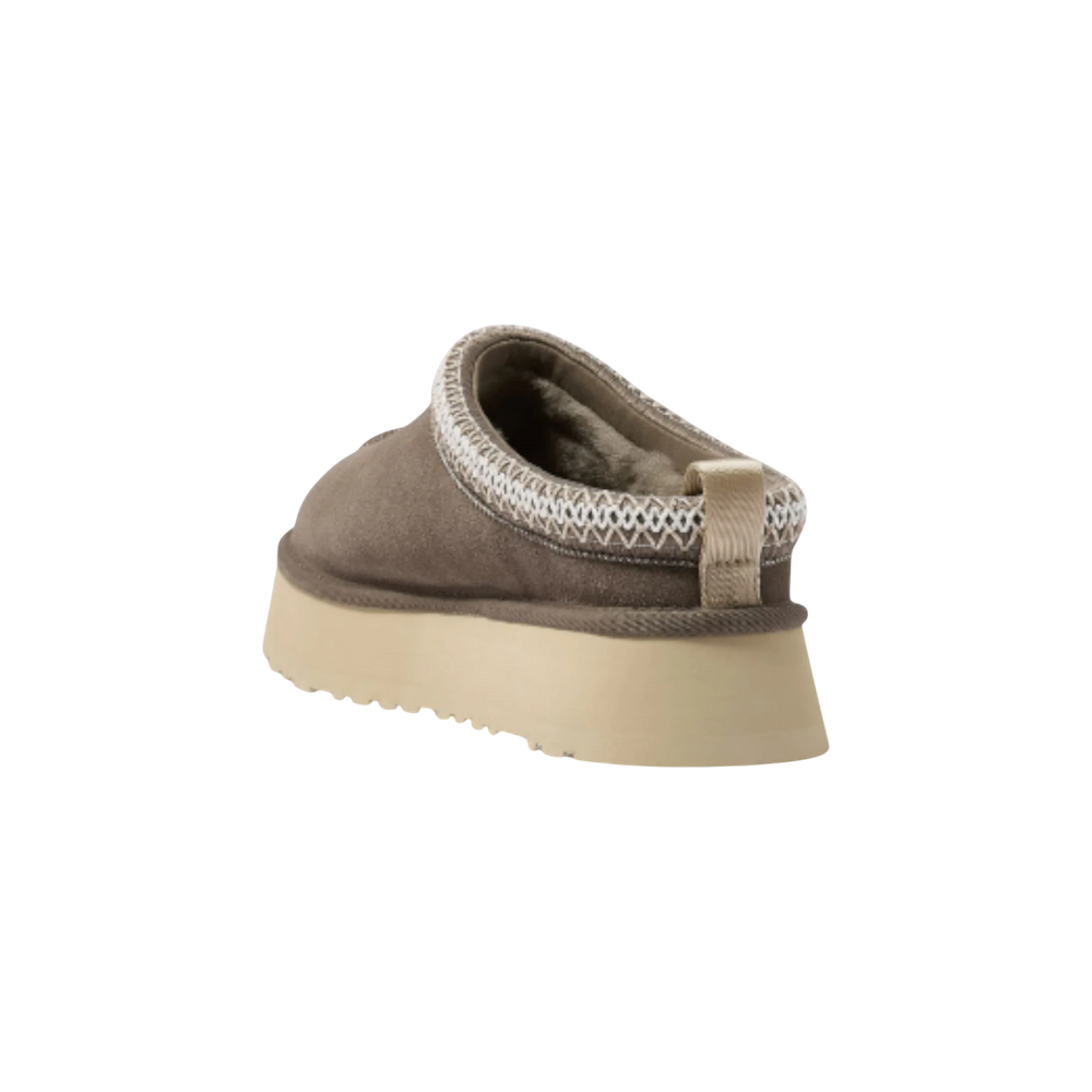 HypeSelection Women's UGG Tazz II slipper in grey suede with sheepskin lining and platform sole.