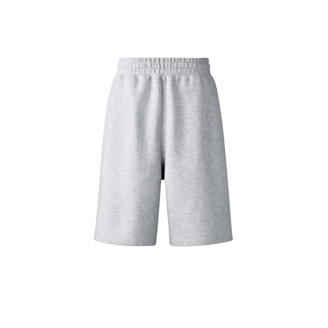 HypeSelection grey loose wide sweat shorts with an elastic drawcord waist and smooth finish for everyday comfort.