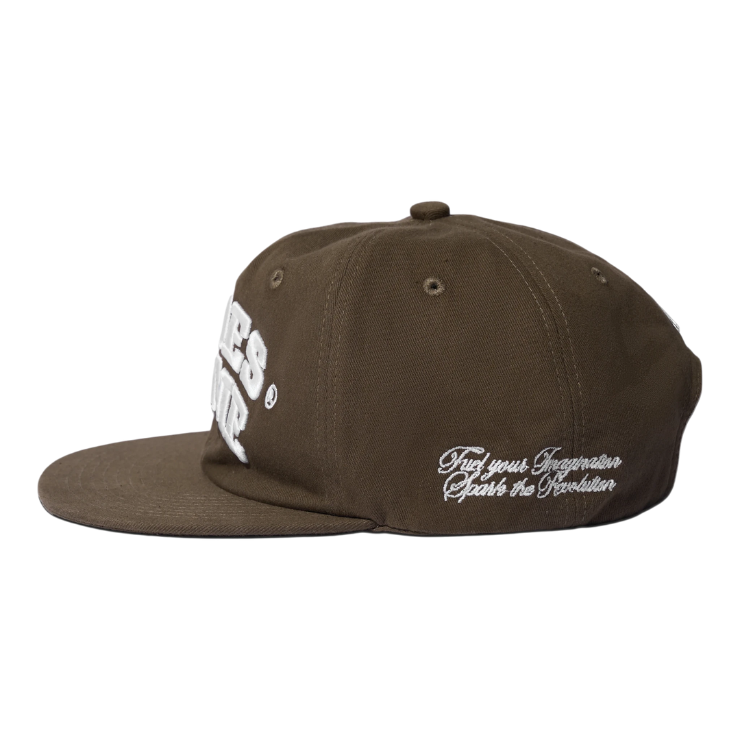 HypeSelection HADES ICONIC STAR SNAPBACK cap in Jean Khaki textured fabric with white embroidered text on front and side.