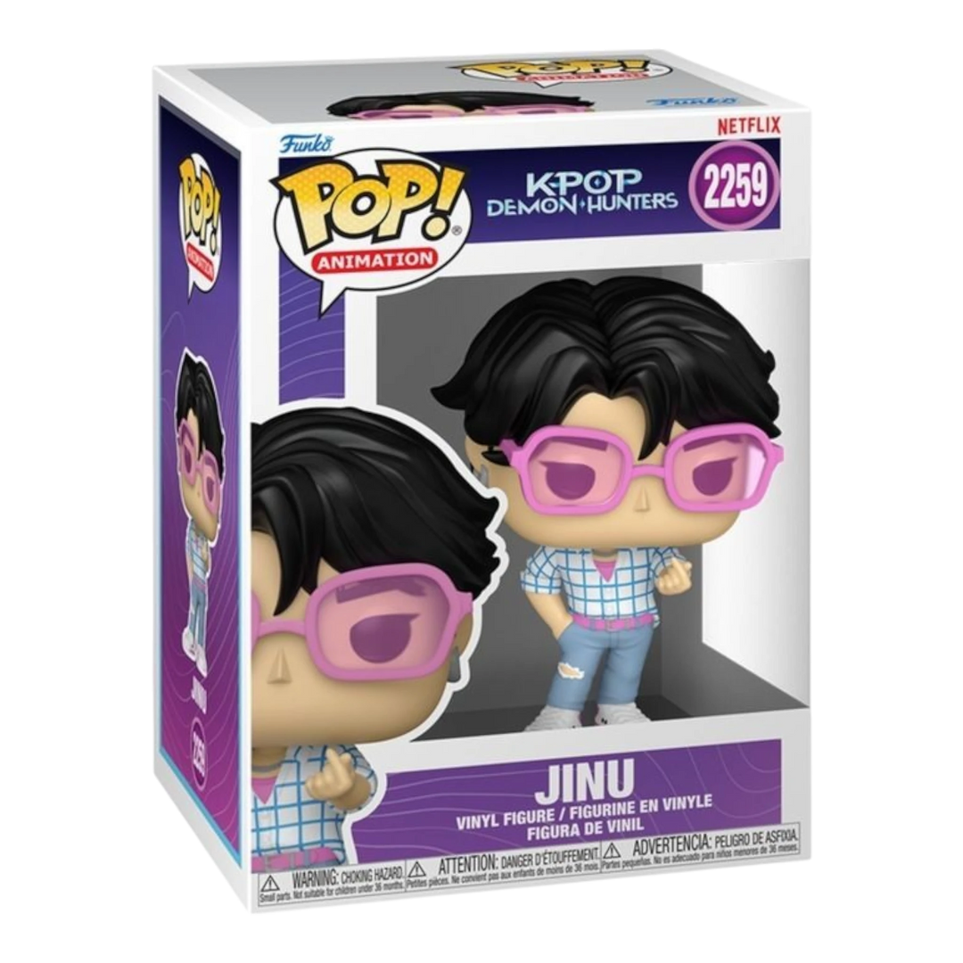 HypeSelection Funko Pop Animation Jinu figure from KPOP Demon Hunters in window display box with pink glasses
