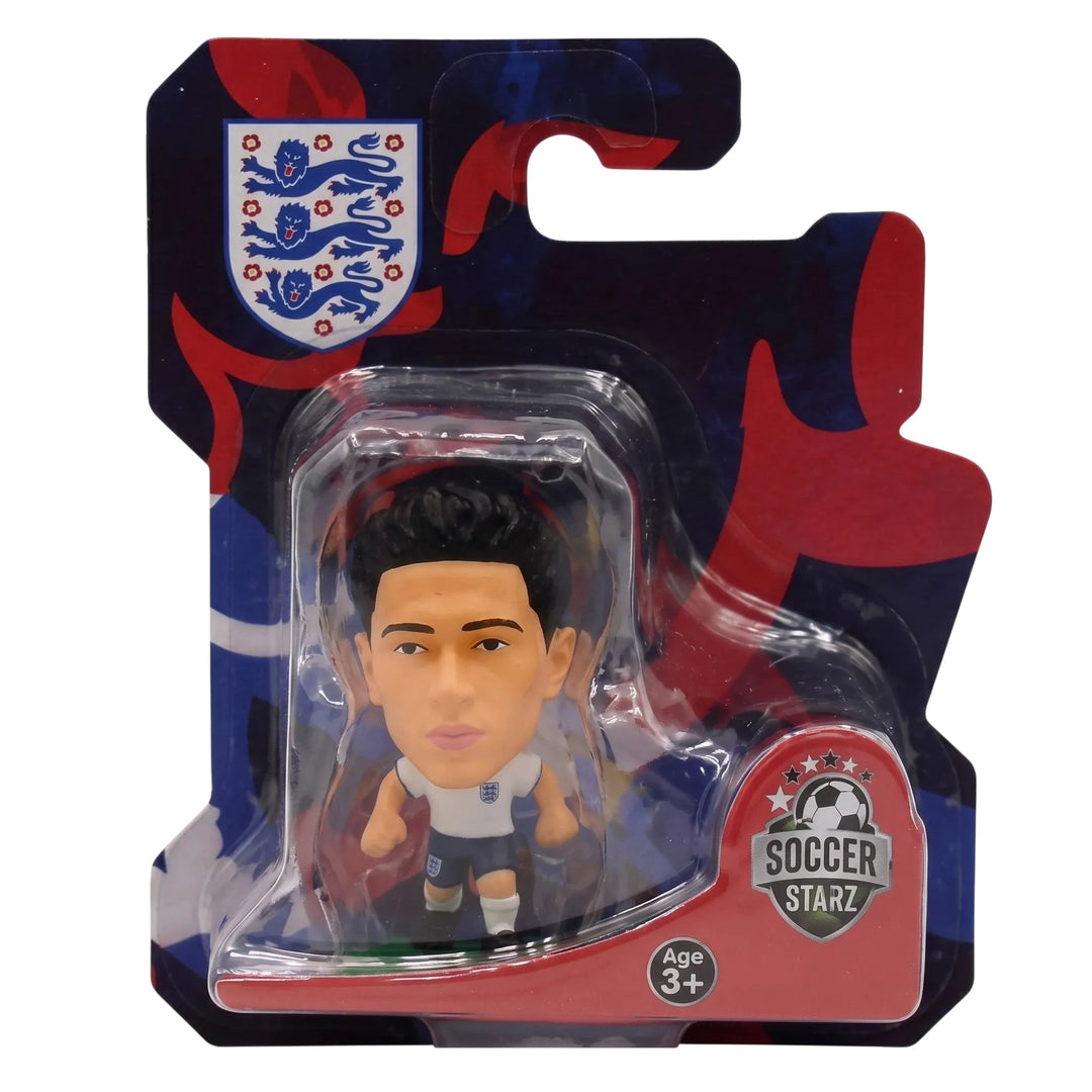 HypeSelection SoccerStarz Jude Bellingham England 5cm PVC collectible figure in white home kit, blister pack.
