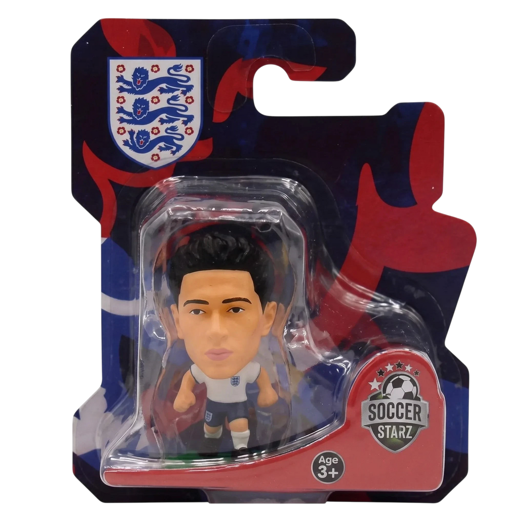 HypeSelection SoccerStarz Jude Bellingham England 5cm PVC collectible figure in white home kit, blister pack.