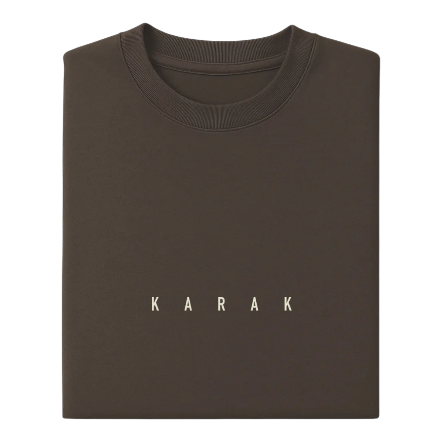HypeSelection brown heavyweight 100% terry cotton KARAK t-shirt with oversized fit and drop shoulders.