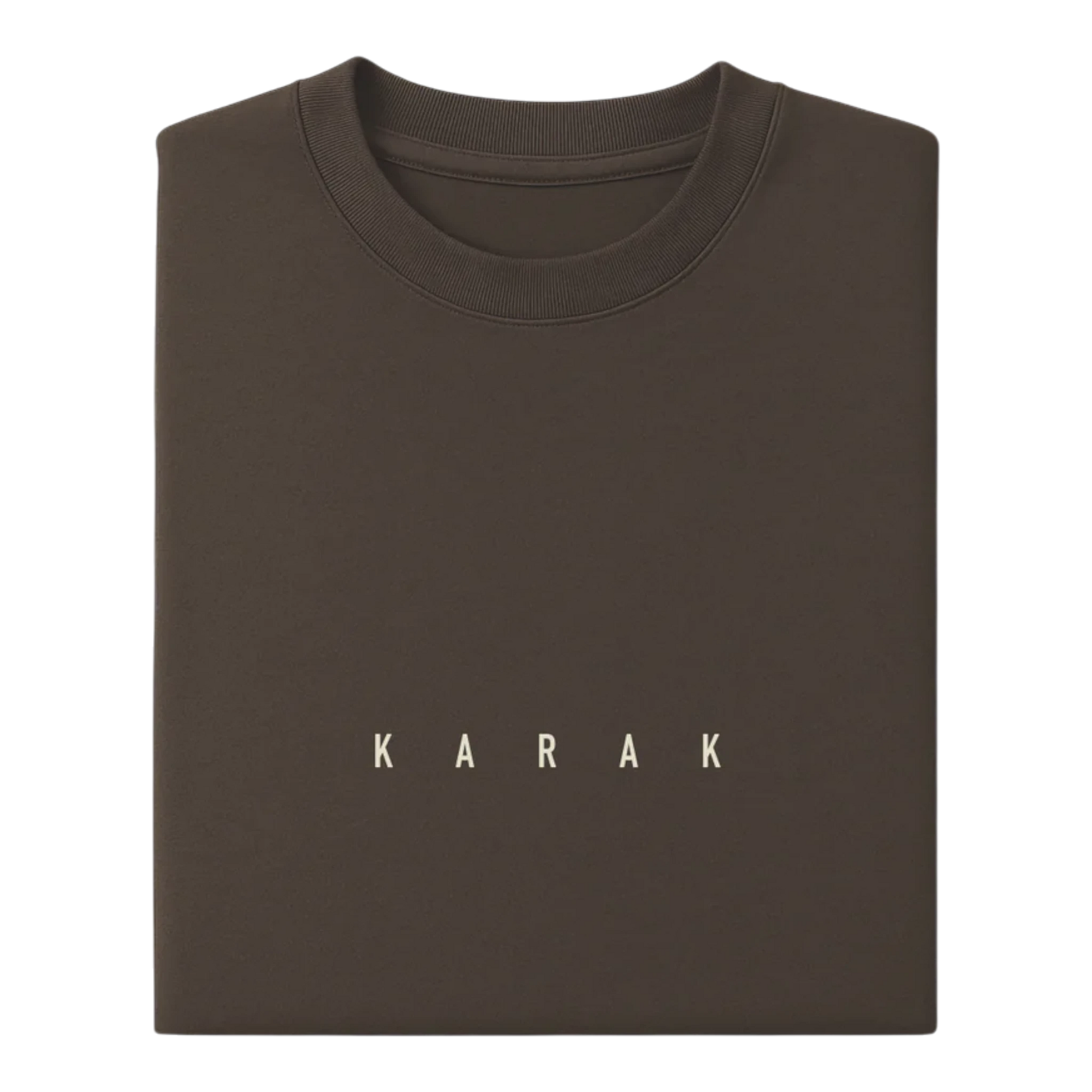 HypeSelection brown heavyweight 100% terry cotton KARAK t-shirt with oversized fit and drop shoulders.