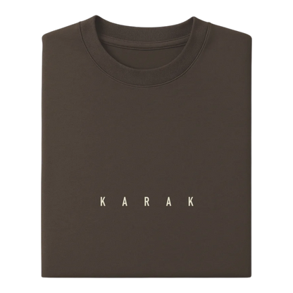 HypeSelection brown heavyweight 100% terry cotton KARAK t-shirt with oversized fit and drop shoulders.