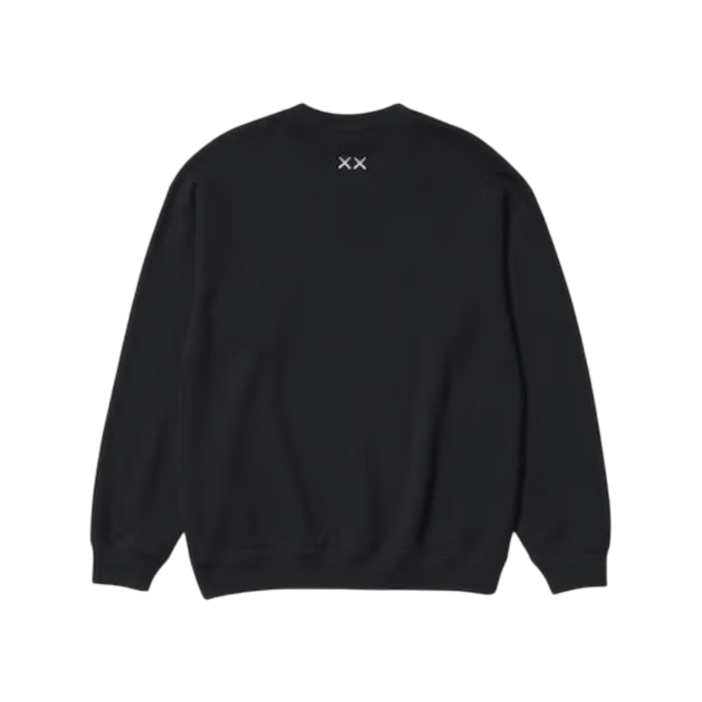 HypeSelection black Uniqlo KAWS Universe crew-neck sweatshirt featuring an embroidered XX motif on the back