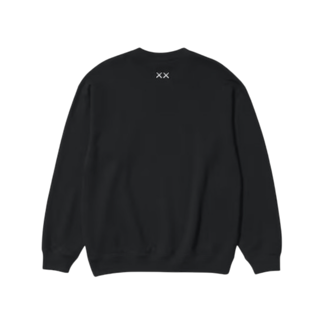 HypeSelection black Uniqlo KAWS Universe crew-neck sweatshirt featuring an embroidered XX motif on the back