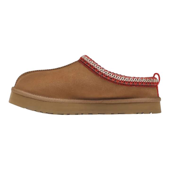 HypeSelection Kids Chestnut UGG Tazz slipper made of suede with UGGbraid detail and platform sole.