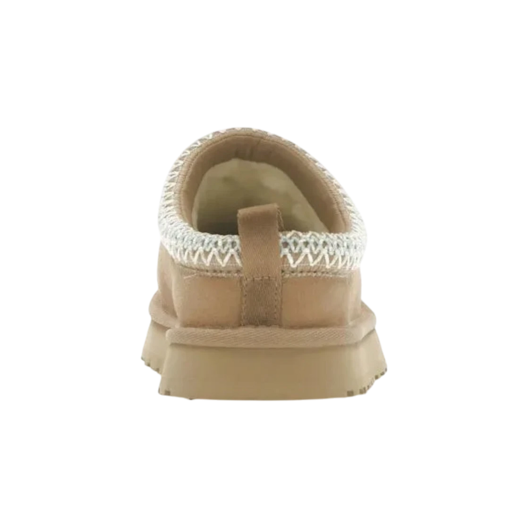 HypeSelection Kids Tazz Slipper in Sand, featuring suede upper, UGGbraid detail, and platform sole.