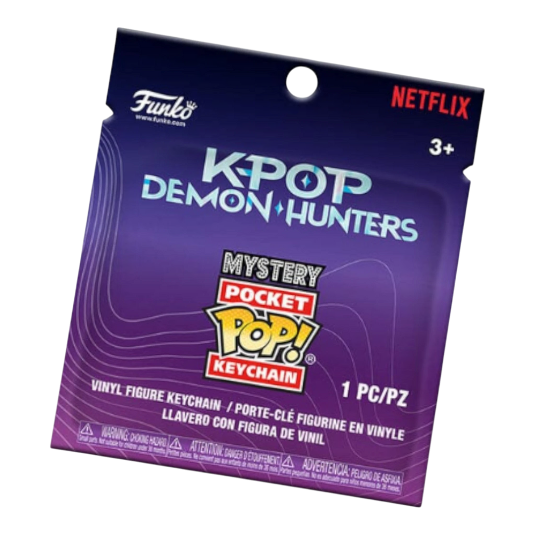 HypeSelection Kpop Demon Hunters Mystery Pocket Pop! Keychain blind box featuring a random vinyl figure.
