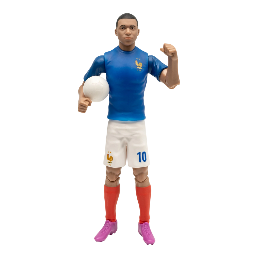 HypeSelection Banbo Toys Sockers Kylian Mbappé 20cm action figure in France home kit with soccer ball