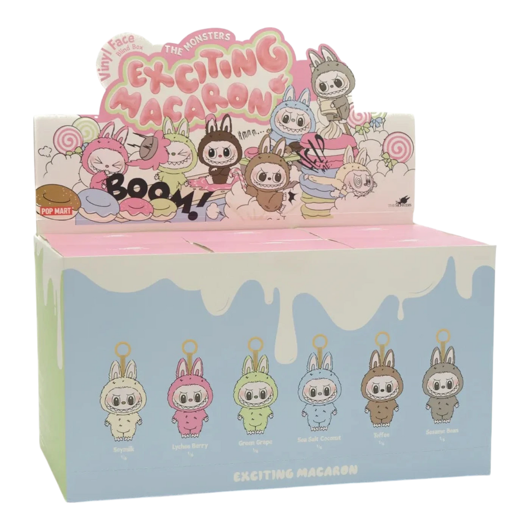 HypeSelection Pop Mart Labubu Exciting Macaron blind box set featuring 6 vinyl collectible figures in pastel dessert colors.